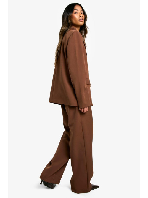 Тканий плісирований брюк з прямими ногами