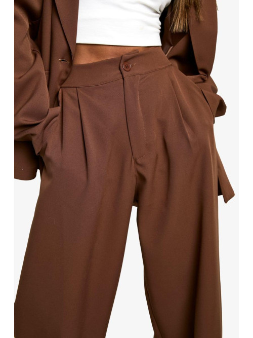 Тканий плісирований брюк з прямими ногами