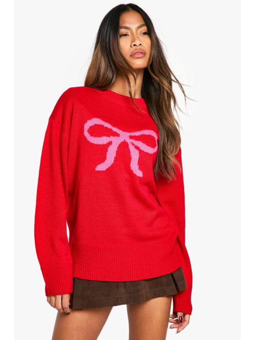 Величезний джемпер з різдвяним бантом