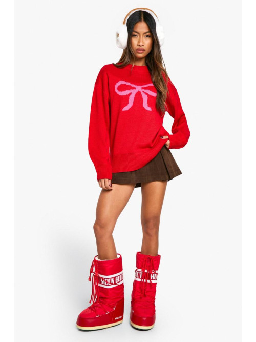 Величезний джемпер з різдвяним бантом