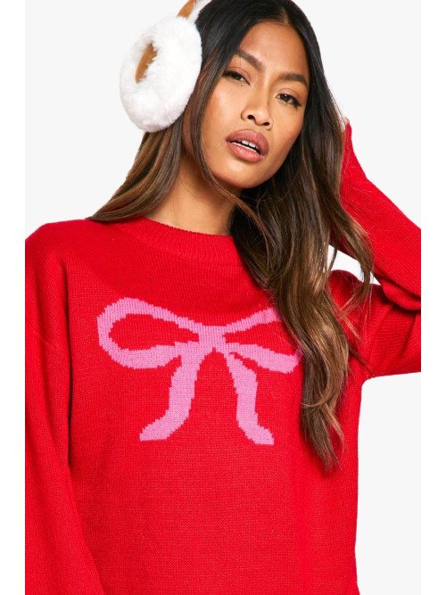 Величезний джемпер з різдвяним бантом