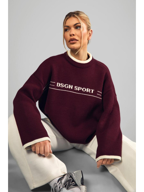 Трикотажний джемпер великого розміру з круглим вирізом DSGN Sport