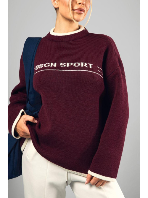 Трикотажний джемпер великого розміру з круглим вирізом DSGN Sport