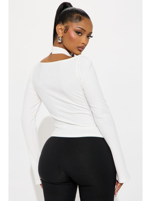 Топ Сафіна з довгим рукавом у рубчик