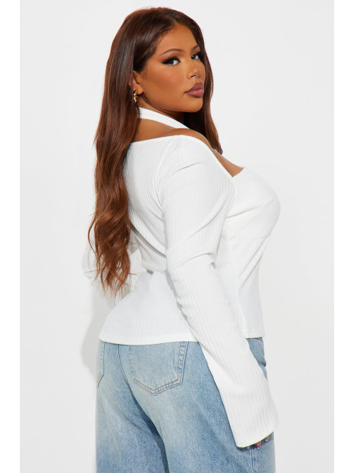 Топ Сафіна з довгим рукавом у рубчик