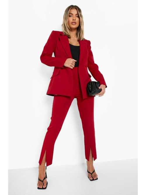 Приталені брюки з розрізом спереду