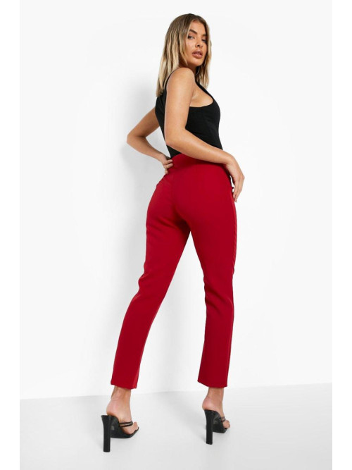 Приталені брюки з розрізом спереду