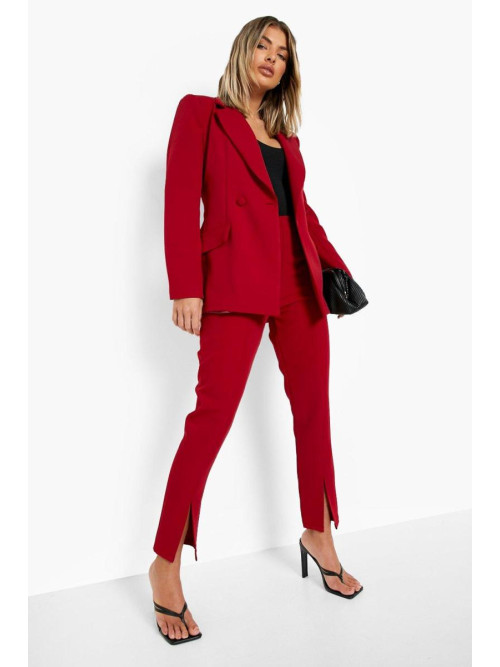 Приталені брюки з розрізом спереду