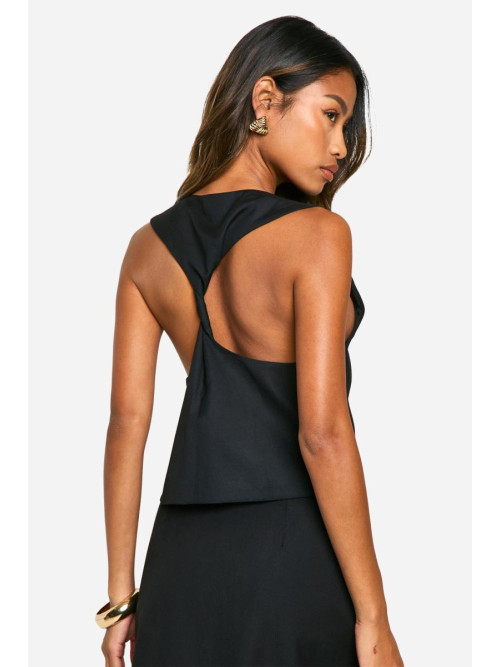 Жилет із закрученою спинкою на одному ґудзику