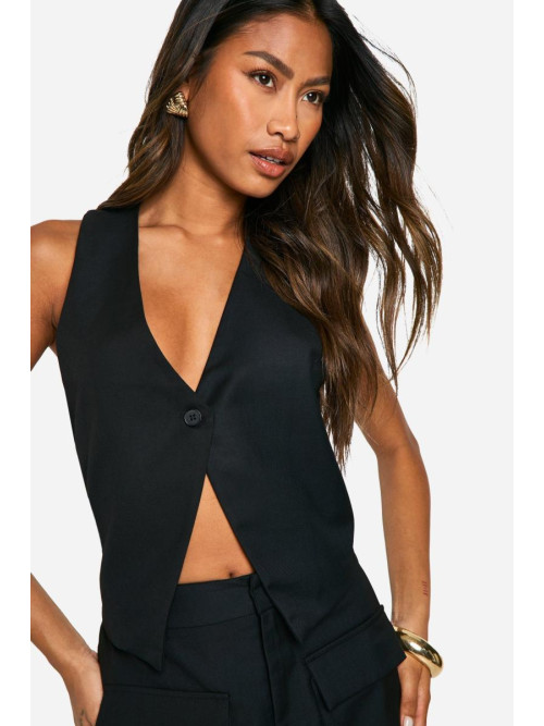 Жилет із закрученою спинкою на одному ґудзику