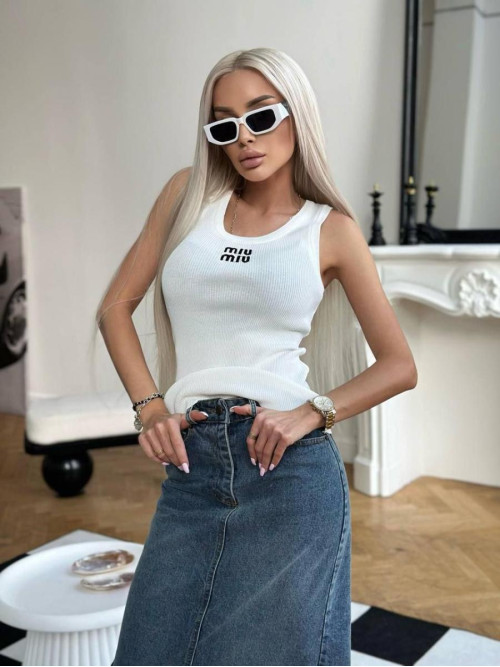 Майка з рубчика Miu miu 