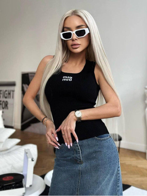 Майка з рубчика Miu miu 