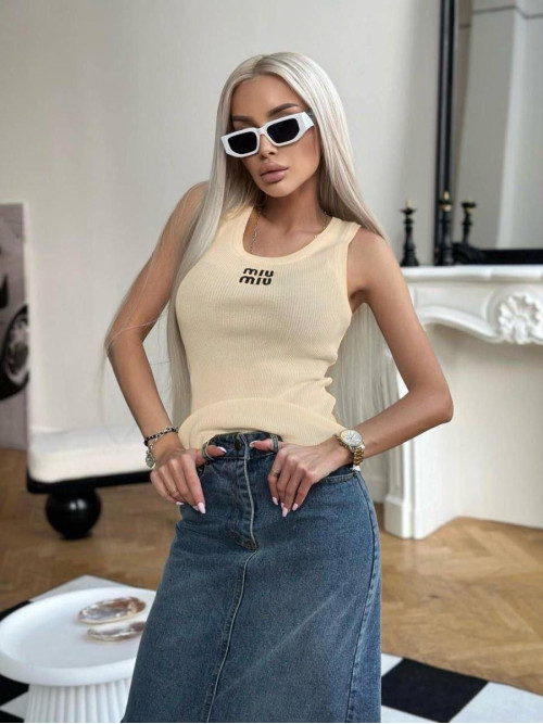 Майка з рубчика Miu miu 