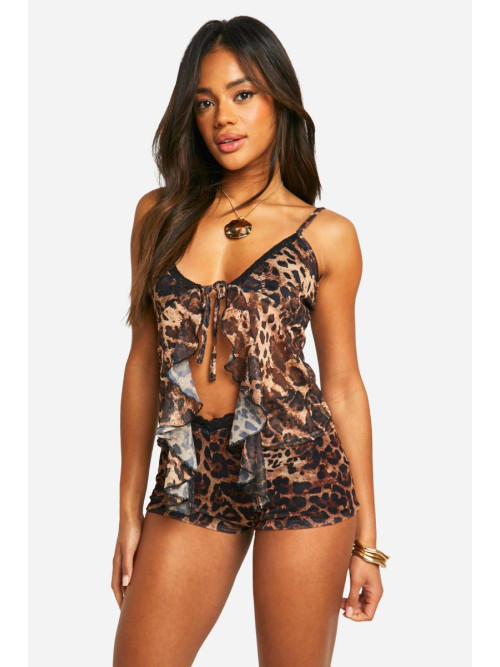 Майка з леопардовою сіткою