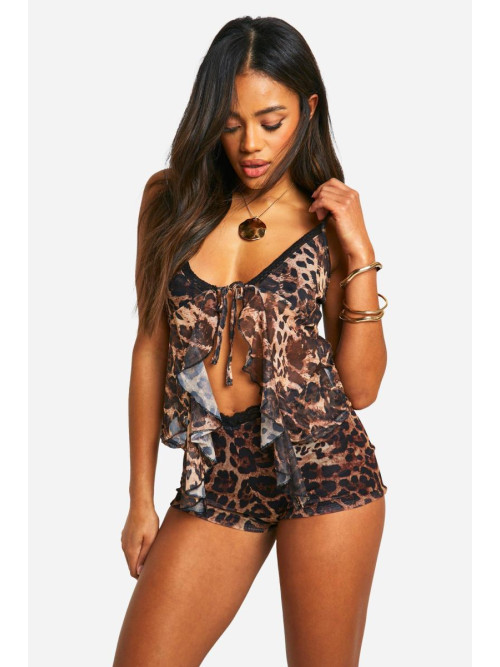 Майка з леопардовою сіткою