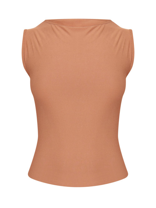 М'який топ без рукавів з вирізом-човником Mocha