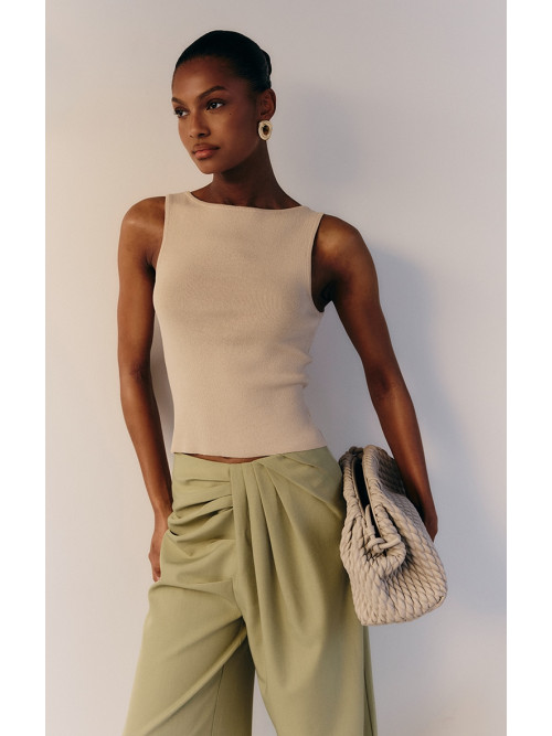 Шавлія зеленого потягуючих плетених деталей широкі штани для ніг