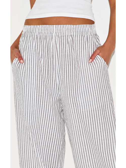 Сірі штани з еластичною талією