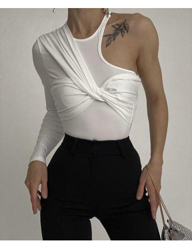 Боді один рукав з асиметричним драпіруванням 