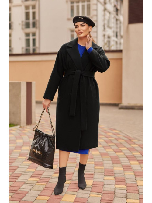 Монохромне двобортне пальто 