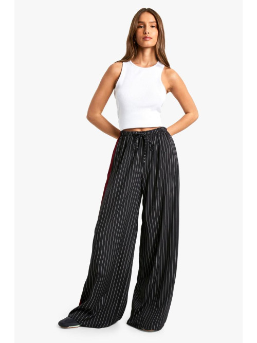 ШИРОКІ БРЮКИ З БІЧНОЮ СМУЖКОЮ В СМУЖКУ В СМУЖКУ