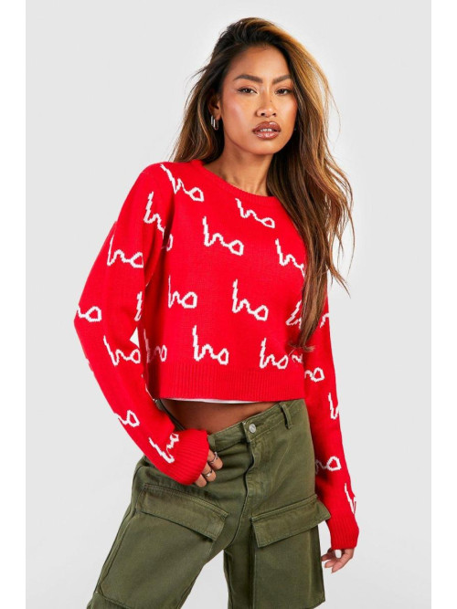 Різдвяний джемпер з принтом Ho Ho Ho All Over