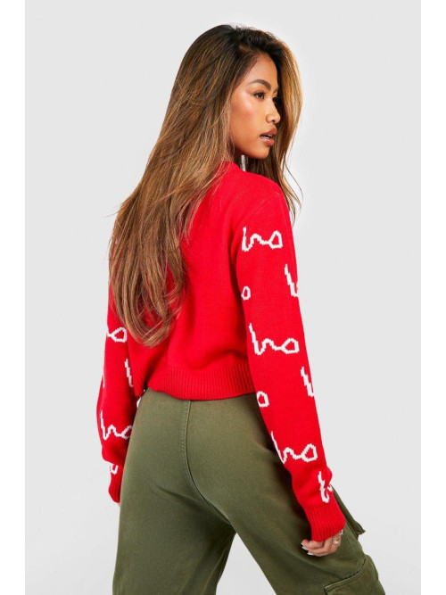 Різдвяний джемпер з принтом Ho Ho Ho All Over