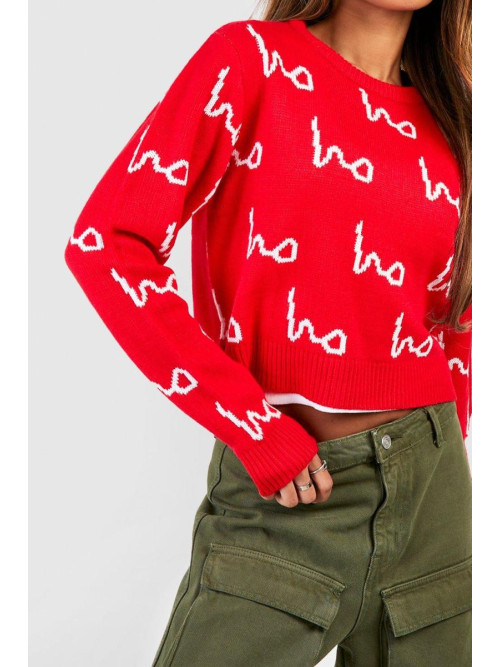 Різдвяний джемпер з принтом Ho Ho Ho All Over