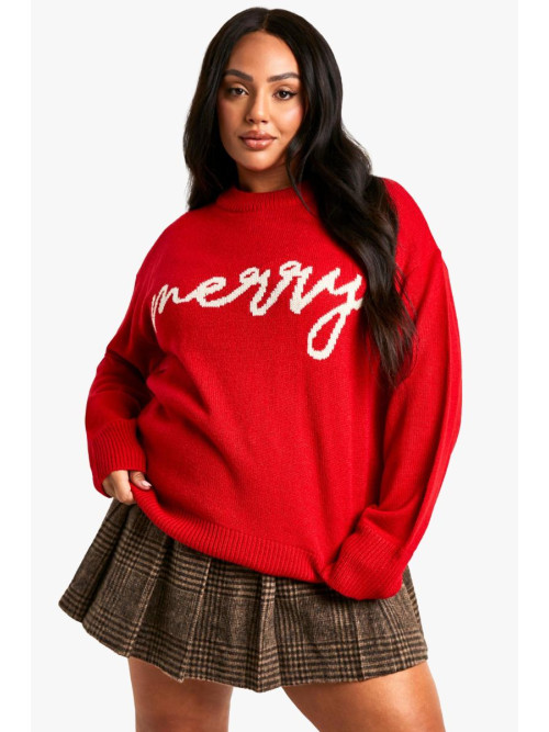 Плюс великий джемпер Merry Slogan Christmas