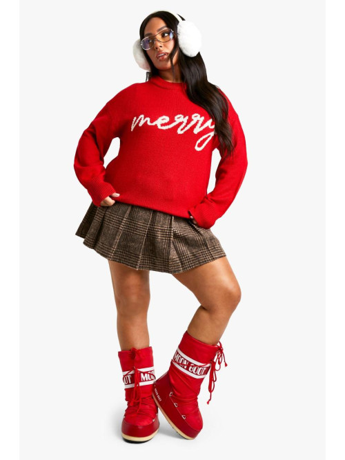 Плюс великий джемпер Merry Slogan Christmas
