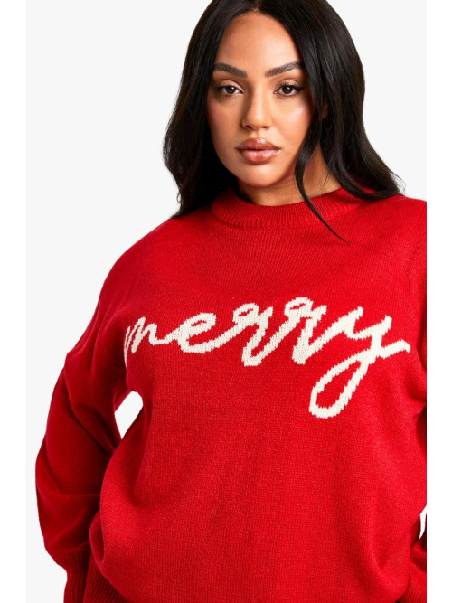 Плюс великий джемпер Merry Slogan Christmas