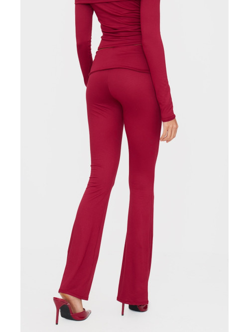 Бордовий Soft Touch Fold Over Skinny Flars