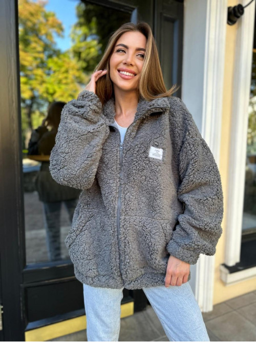 Кофта на змійці oversize барашек 