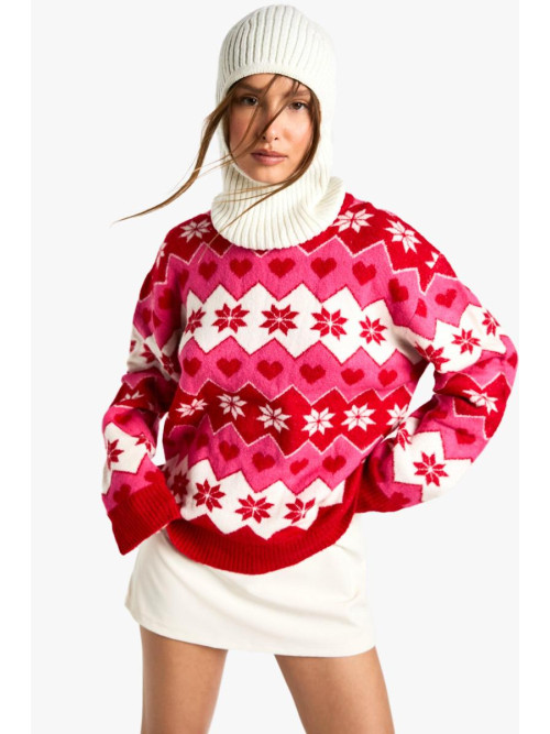Різдвяний в'язаний джемпер у формі серця