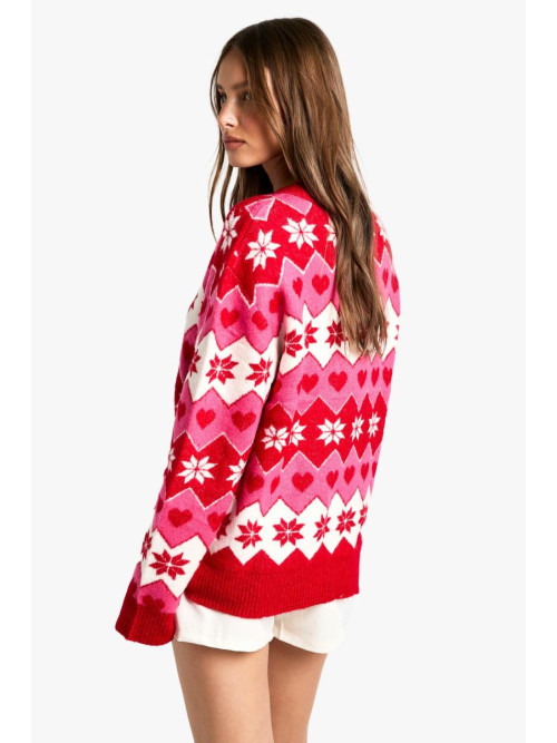 Різдвяний в'язаний джемпер у формі серця