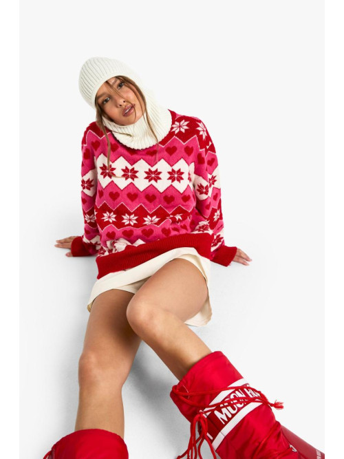 Різдвяний в'язаний джемпер у формі серця