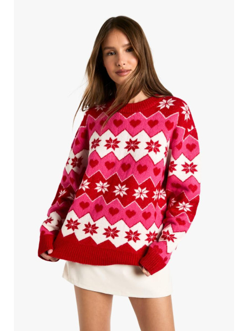 Різдвяний в'язаний джемпер у формі серця