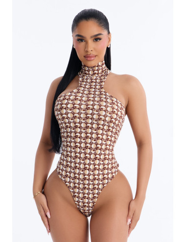 Боді без рукавів з імітацією горла у ретро-стилі