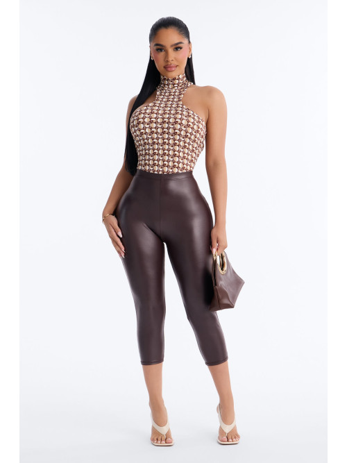 Боді без рукавів з імітацією горла у ретро-стилі