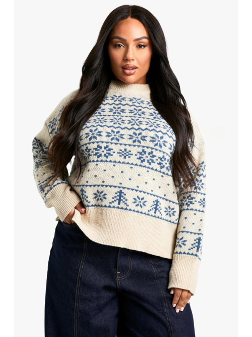 Плюс преміальний в'язаний джемпер із різдвяною ярмаркою