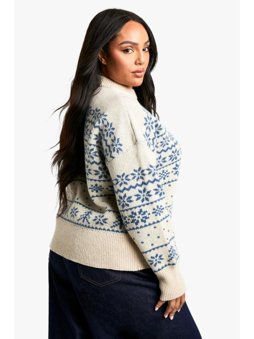 Плюс преміальний в'язаний джемпер із різдвяною ярмаркою