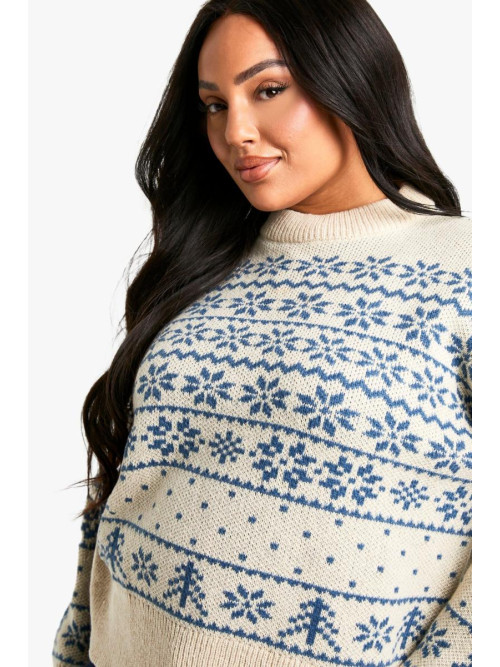 Плюс преміальний в'язаний джемпер із різдвяною ярмаркою