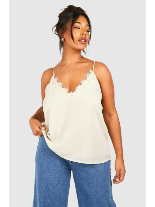 Шифоновий топ з мереживною вставкою