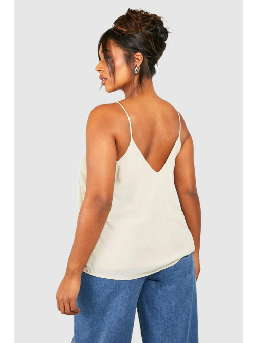 Шифоновий топ з мереживною вставкою