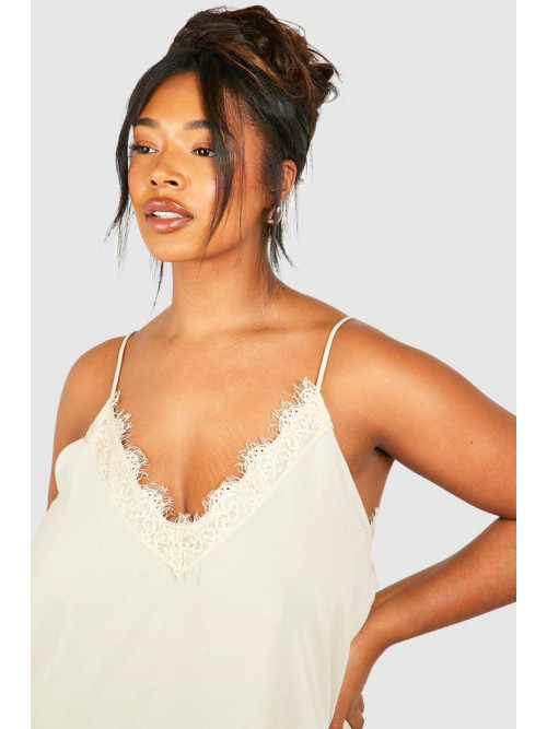 Шифоновий топ з мереживною вставкою