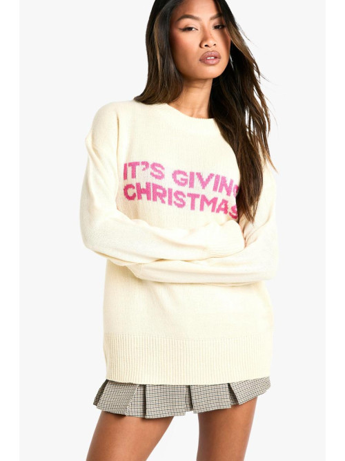 Великий джемпер It Giving Christmas Slogan