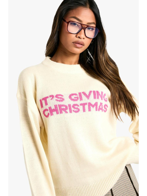 Великий джемпер It Giving Christmas Slogan