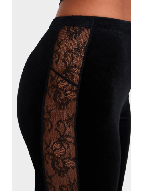 Чорні мереживні оксамитові капрі з боків