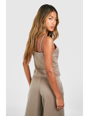 Контрастний жилет на ґудзиках із льону