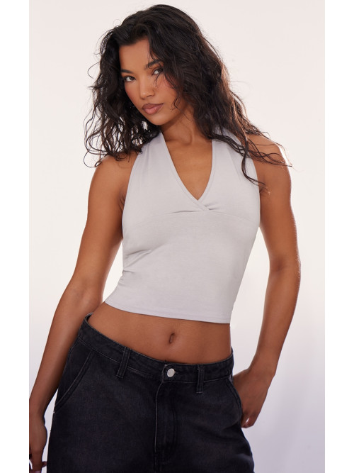 Бавовняний топ із застібкою Grey Marl Modal